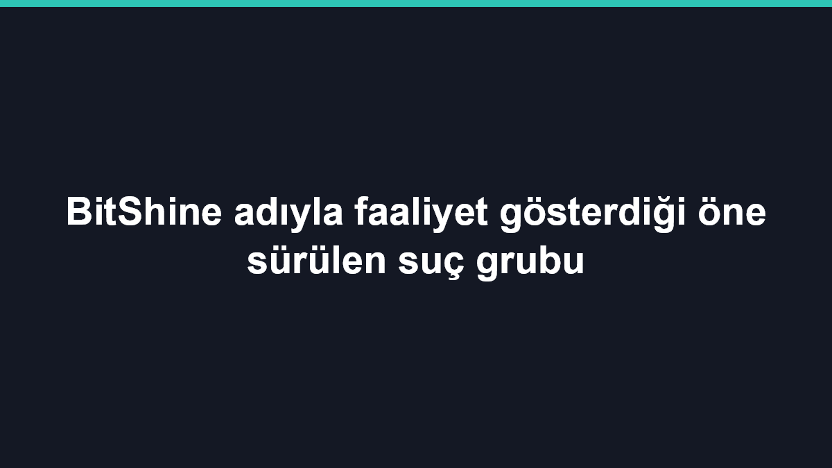 BitShine adıyla faaliyet gösterdiği öne sürülen suç grubu