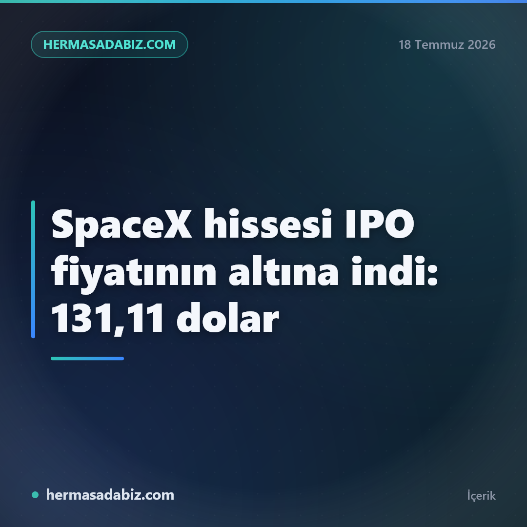 SpaceX hissesi IPO fiyatının altına indi: 131,11 dolar
