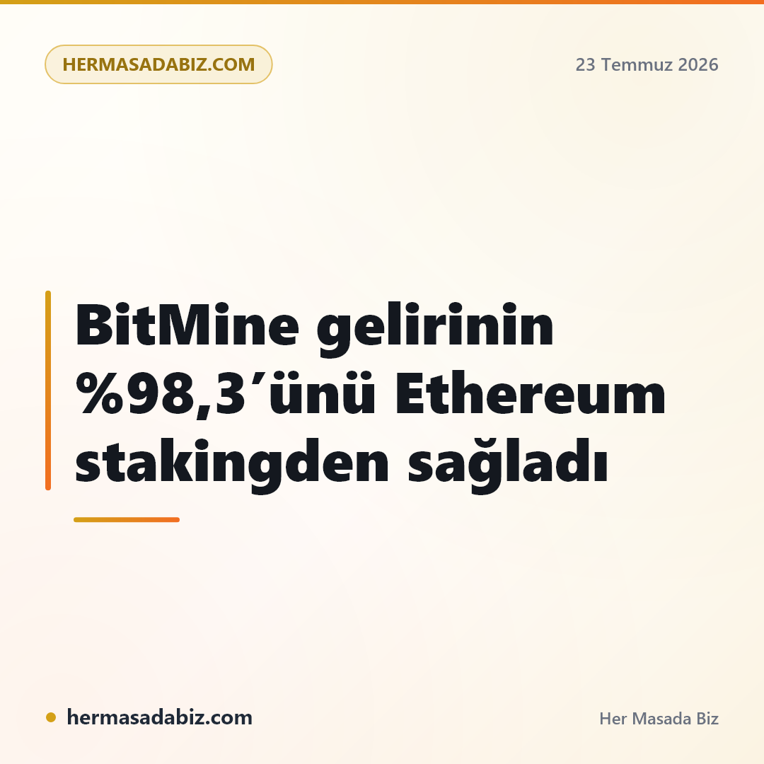 BitMine gelirinin %98,3’ünü Ethereum stakingden sağladı